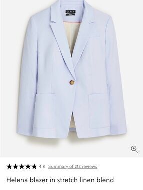 J. Crew Light Blue Single-Button Blazer and Pants Set (Suit) in Stretch Linen